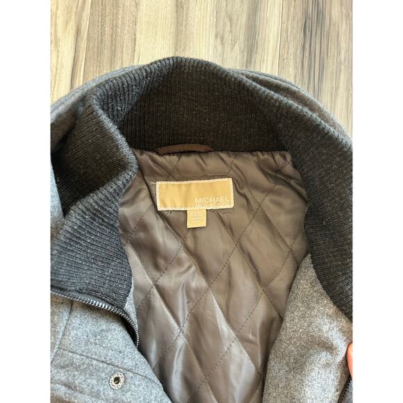 Men’s Size XXXL 3XL Michael Kors Wool-Blend Layered Military Coat Gray - Picture 2 of 5